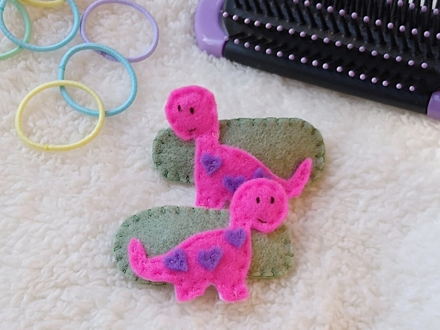 Dinosaur hair clips, toddler hair accessories