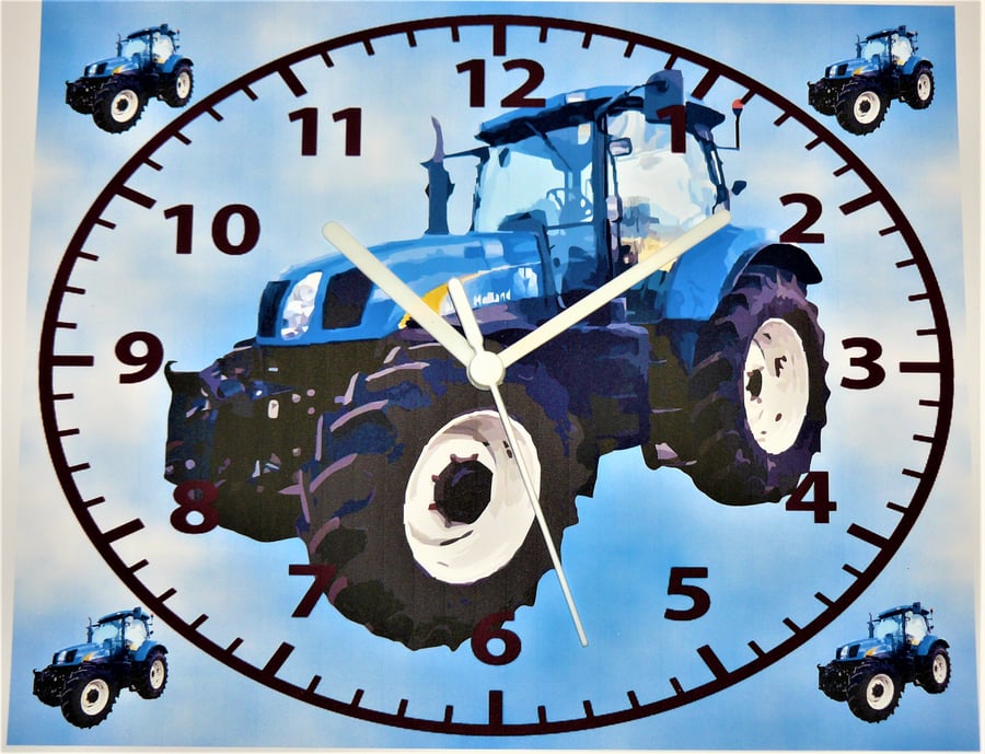 blue tractor wall clock tractor clock new hol