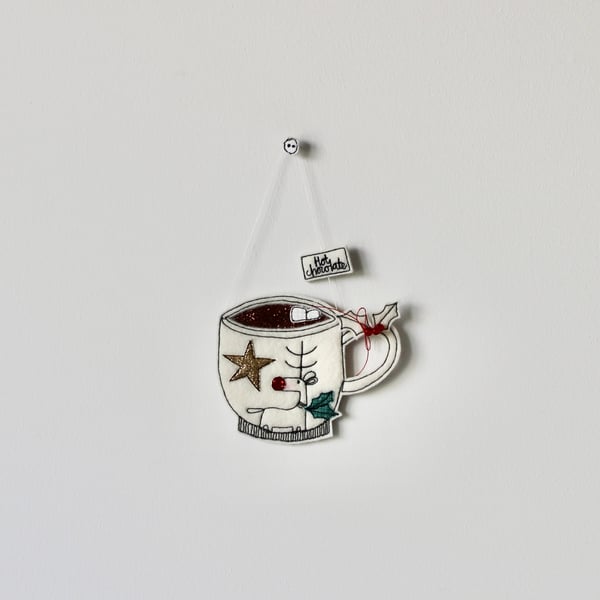 'Hot Chocolate Mug' - Hanging Decoration