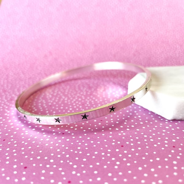 Silver Star Personalised Bangle