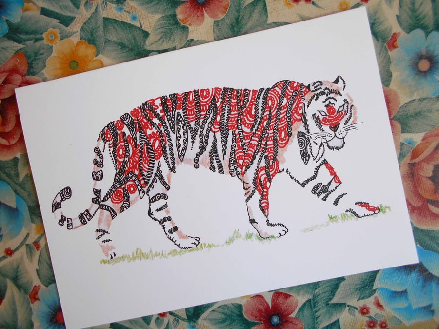 Tiger A5 Greetings Card