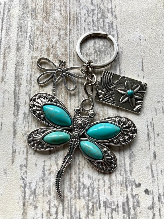 Dragonfly keyring bag charm