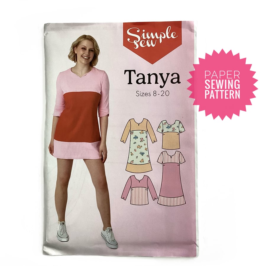 Paper Sewing Pattern, Tanya Dress and Top,  New and Unopened