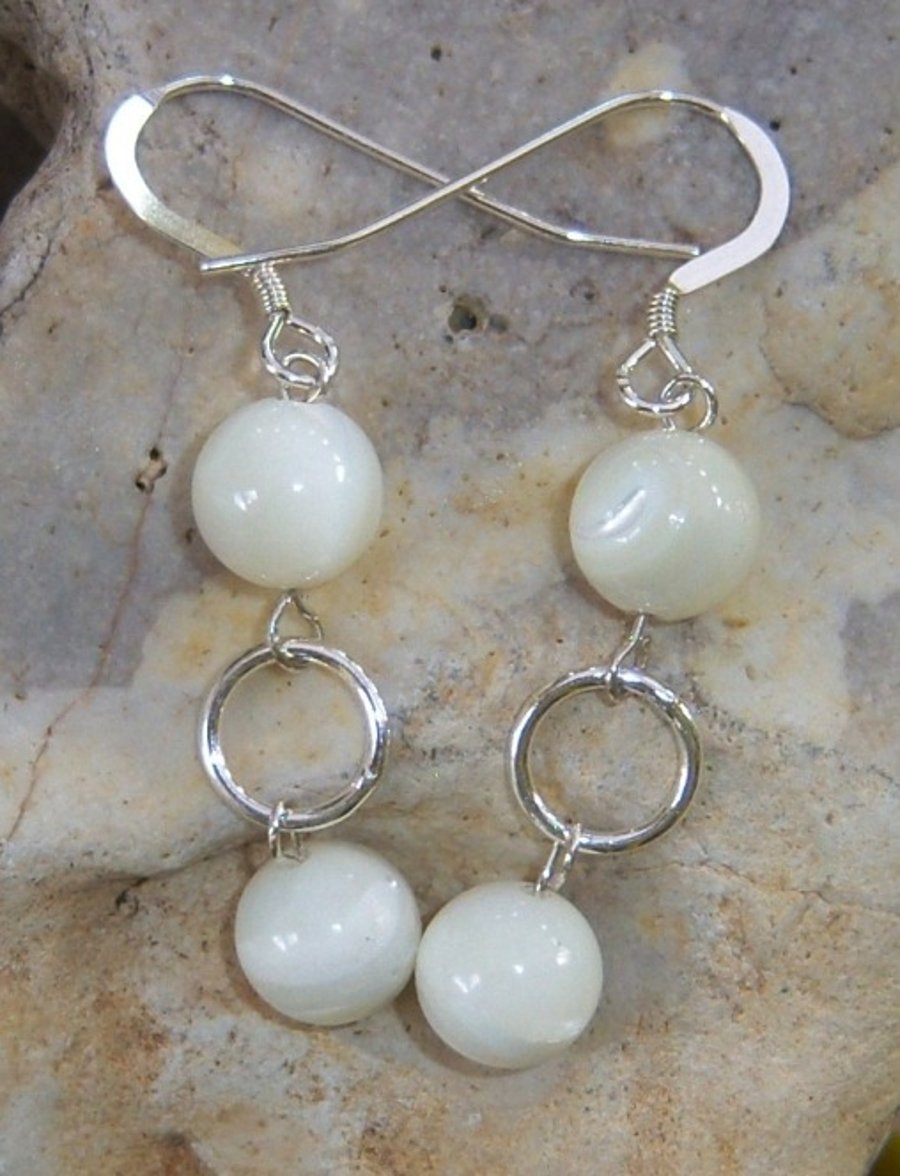 Mother of pearl with sterling silver earrings