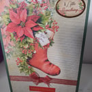 Poinsettia and stocking theme Christmas card
