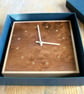 Handmade Diamond Wall Clock with burr walnut, sycamore and old ebony - Image 6