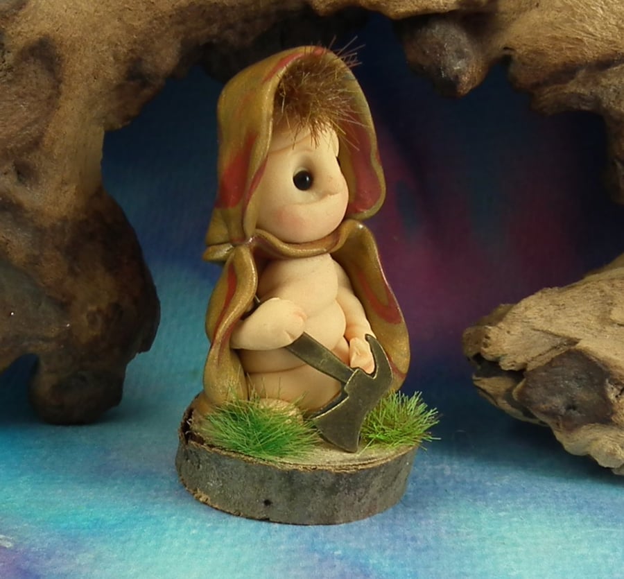 Tiny Woodsman Earth Troll 'Conan' 2" OOAK Sculpt by Ann Galvin