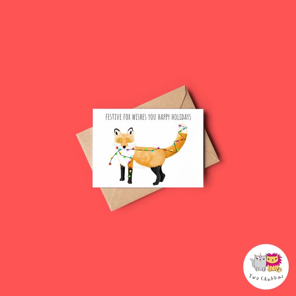 Fox Christmas Card, A6 Christmas Card, Cute Animal Christmas Card