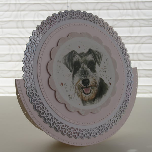 Schnauzer Circular Rocking Card