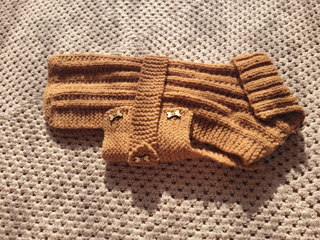 Patterned Tan dog coat 
