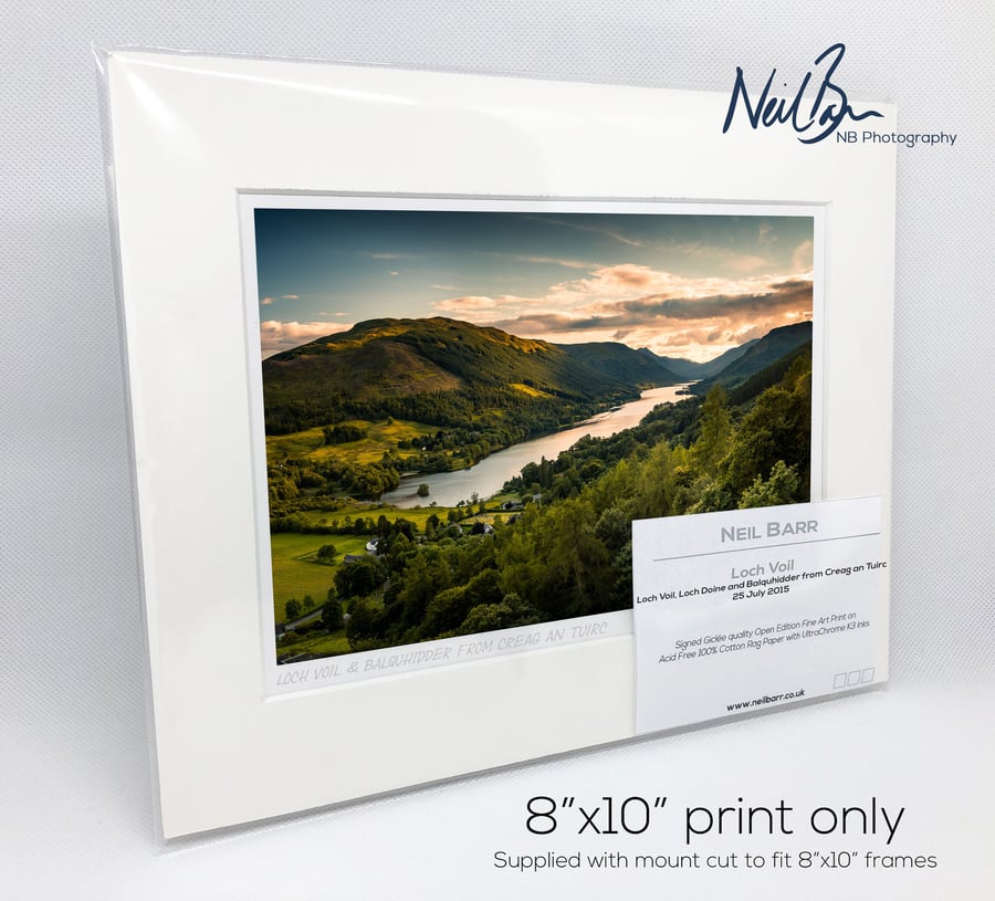 Loch Voil, Doine & Balquhidder from Creag an Tuirc - A5(10" x 8") Unframed Print
