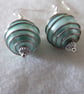 Earrings pale turquoise pearl bead in silver 4.5cm dangle  - Image 2