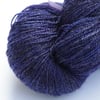 SALE: Midnight - Superwash merino - bamboo laceweight yarn