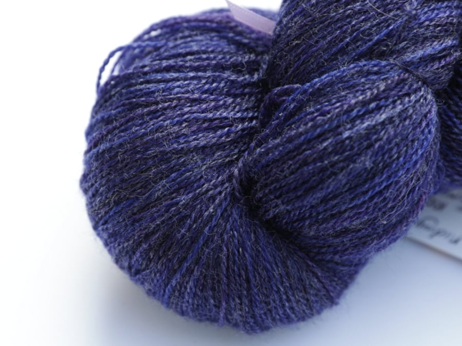 SALE: Midnight - Superwash merino - bamboo laceweight yarn