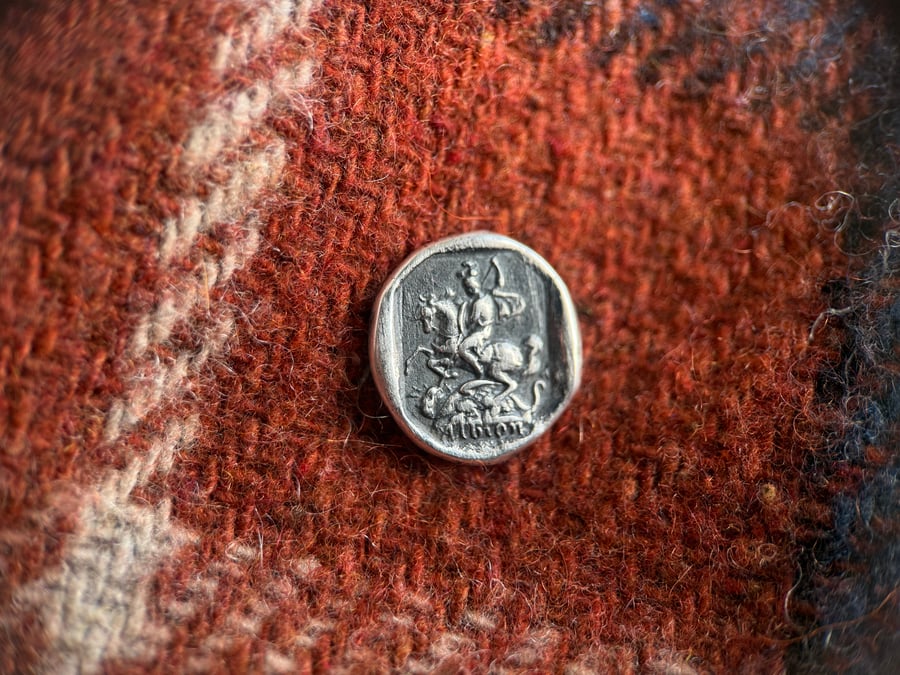 Sterling Silver Wax Seal Pin Badge