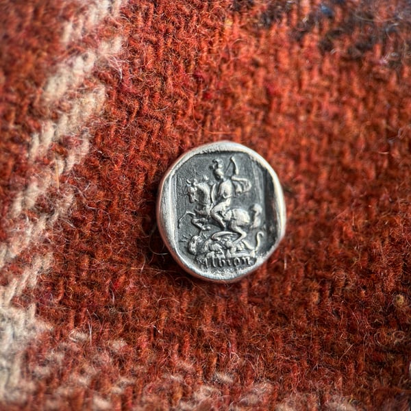 Sterling Silver Wax Seal Pin Badge