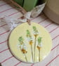 Ribwort Plantain clay imprinted and hand painted decoration  - Image 2