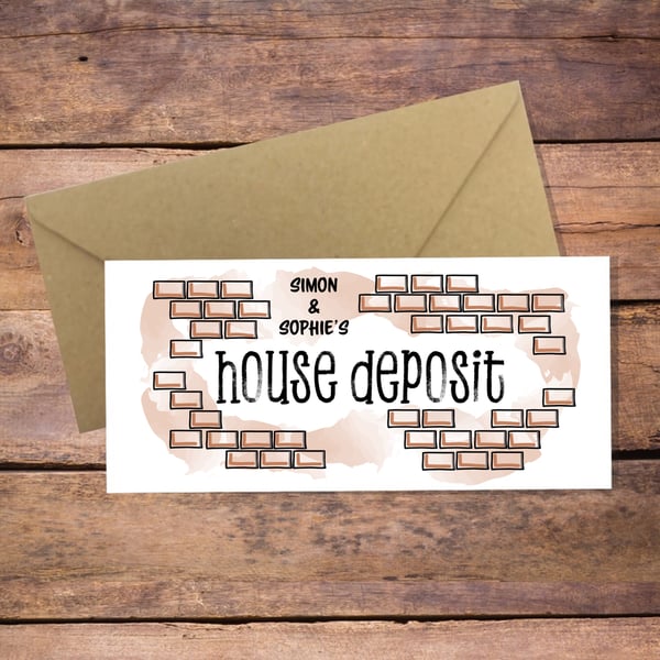 House Deposit Personalised Money Wallet Card - cash gift envelope
