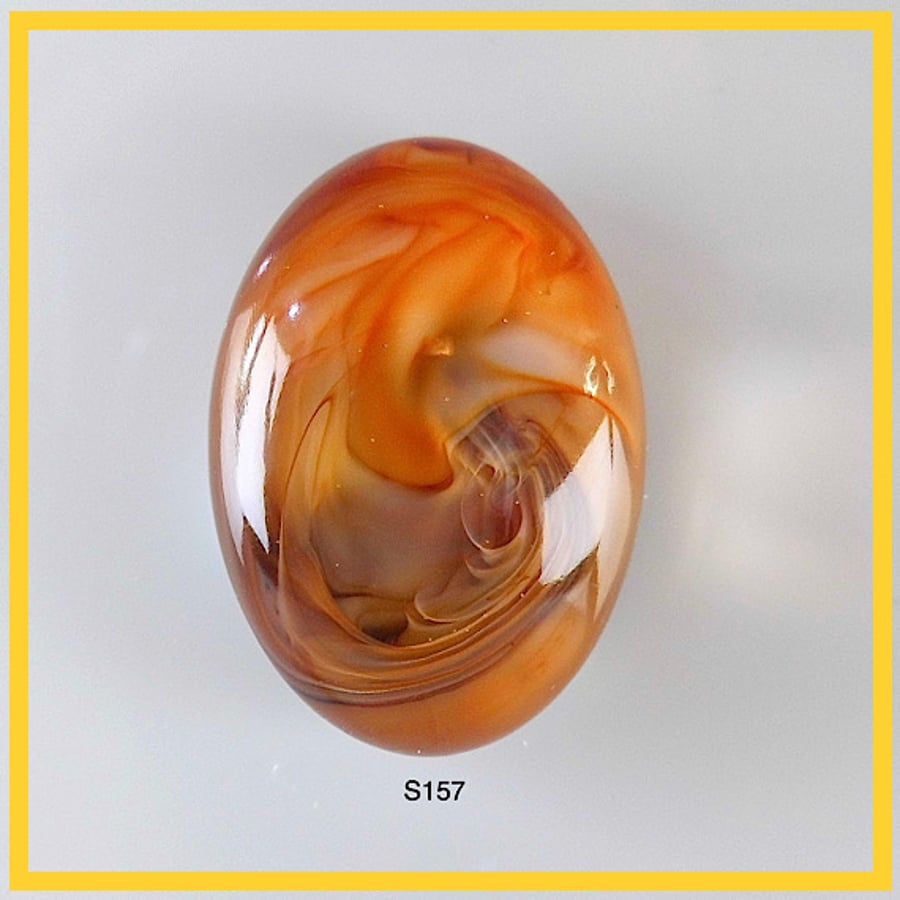 Small Oval Flame Cabochon, hand made, Unique, Resin Jewelry - S157