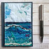 A5 Embroidered up-cycled seascape address book, A-Z book or birthday book.  