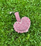 Heart shaped wool keyring