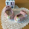 Hand Knitted Mary Jane Baby Booties 