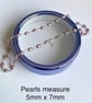 Sterling Silver Rosary Linked Pink Lavender Freshwater Cultured Pearl Necklace  - Image 10