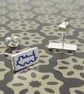 Steam Train Stud Earrings (side view), 4 colours available - Image 4