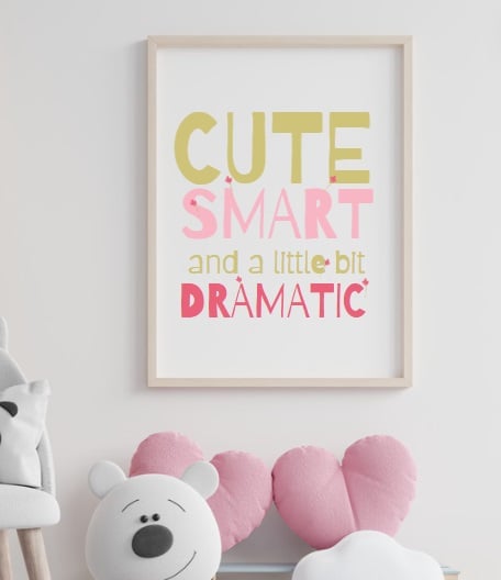 Girls or Boys Wall Art Print – A4 Quote Poster –  Funny Quote for kids
