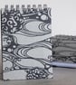 Handmade A7 Notebook covered in a Japanese pattern with a spiral binding - Image 5