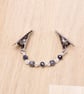 Gemstone sweater clip - Labradorite and Grey bead cardigan guard - Shawl clasp  - Image 5