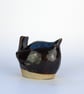 Shiny black ceramic wren - Image 1