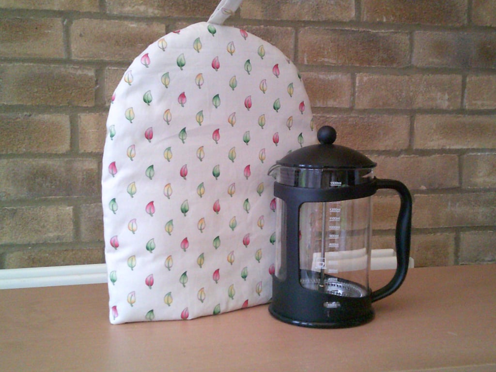 Cream with Coloured Leaves Extra Large Coffee Pot Cosy