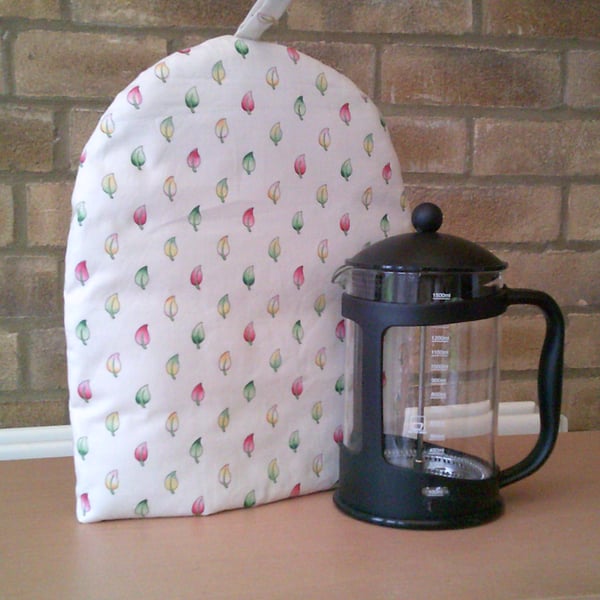 Cream with Coloured Leaves Extra Large Coffee Pot Cosy