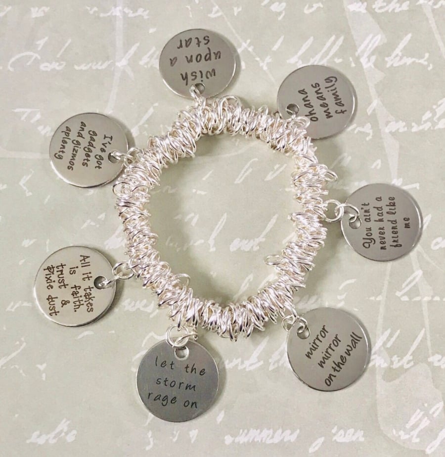 Disney Inspired Bungee Link Charm Bracelet 