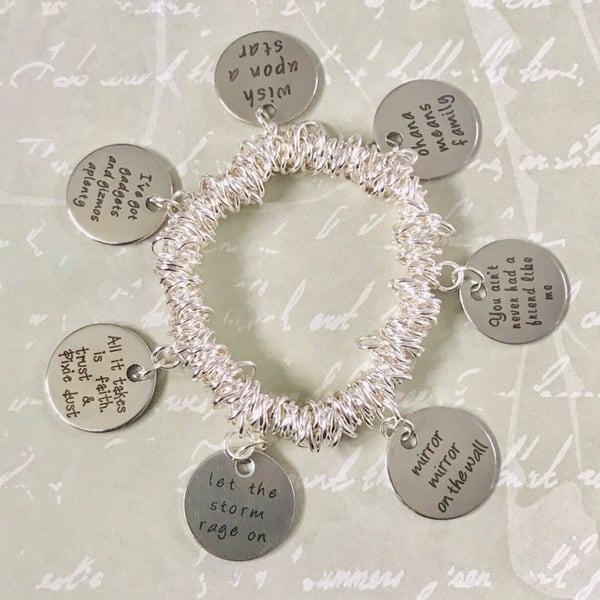 Disney Inspired Bungee Link Charm Bracelet 