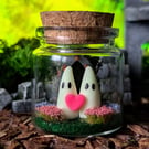 Adopt a Romantic Ghost Pair Lovelings Handmade Glow in the Dark Jar Spirits