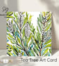 Tea Tree - Art Card - Square - Blank - Original Watercolour Design - Envelope - Image 7