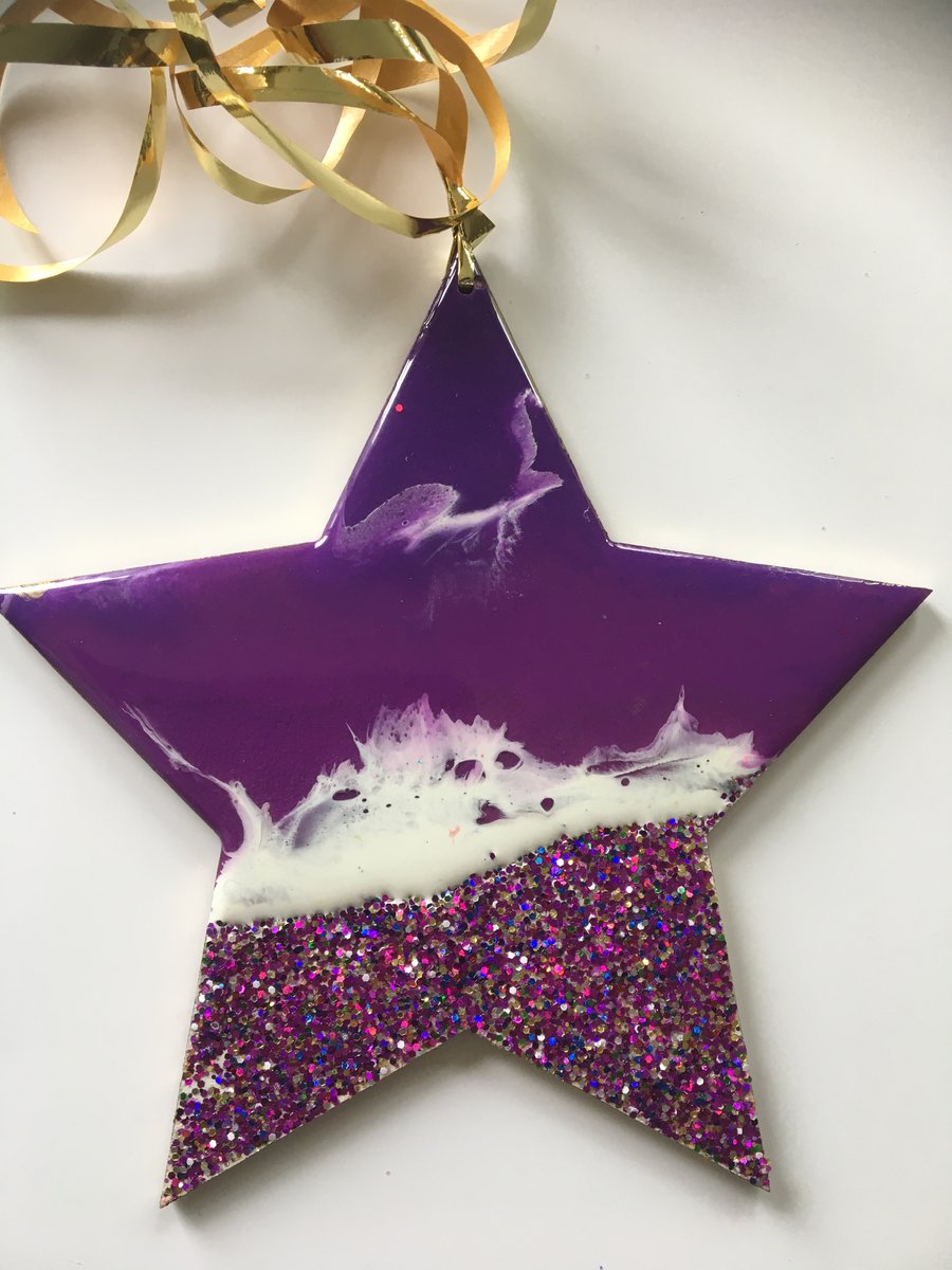 Christmas ornament, abstract, ocean, decoration, star, purple 