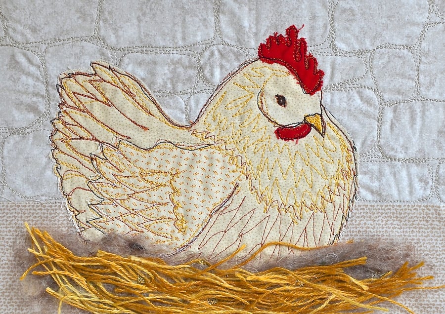 Chicken - mounted chicken bird poultry art print by Heidi Meier 
