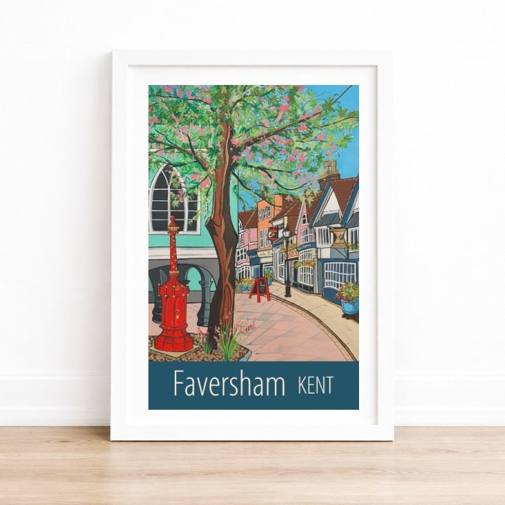 Faversham Kent travel poster print by Susie West