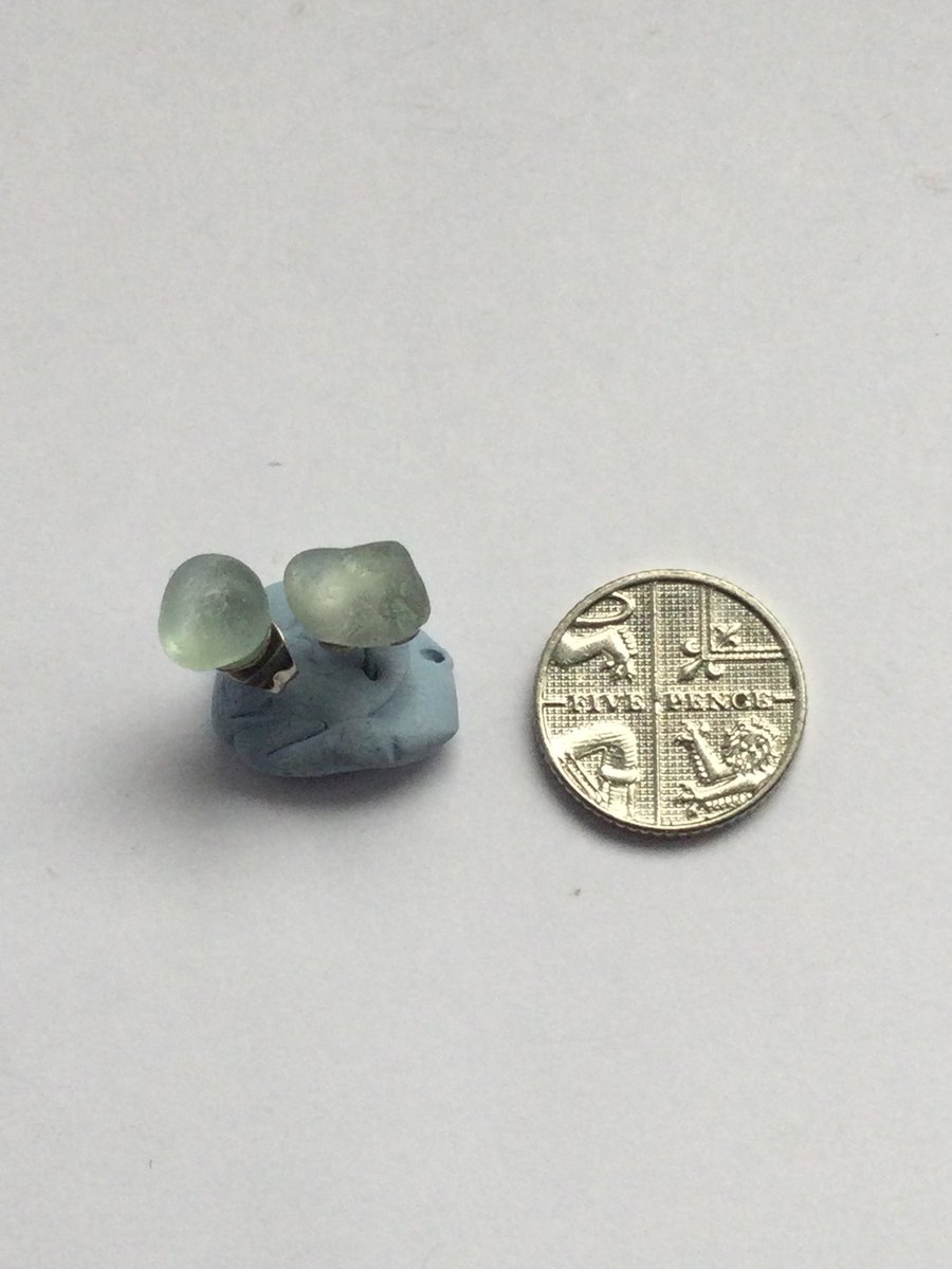 White seaglass stud earrings