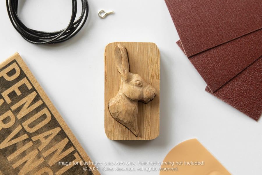 Hare Portrait Pendant Carving Kit