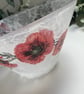 Decoupage Glass Bowl, Poppy, Upcycled - Image 8