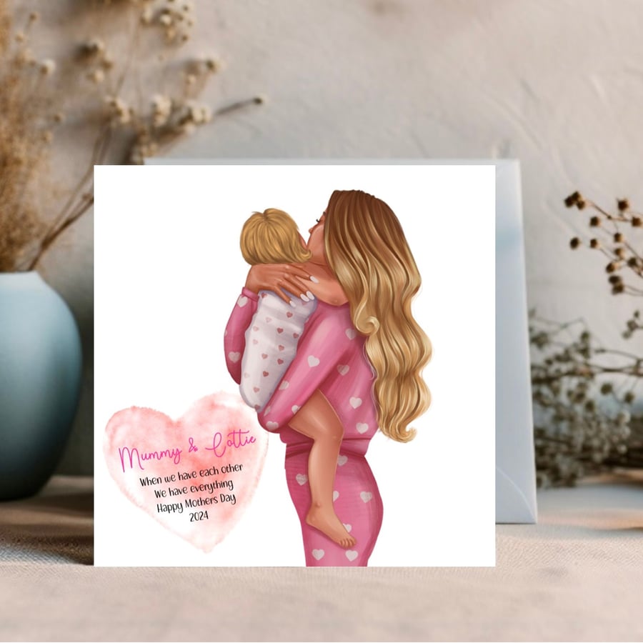 Personalised Card for Mothers Day - Mummy & Me with design options
