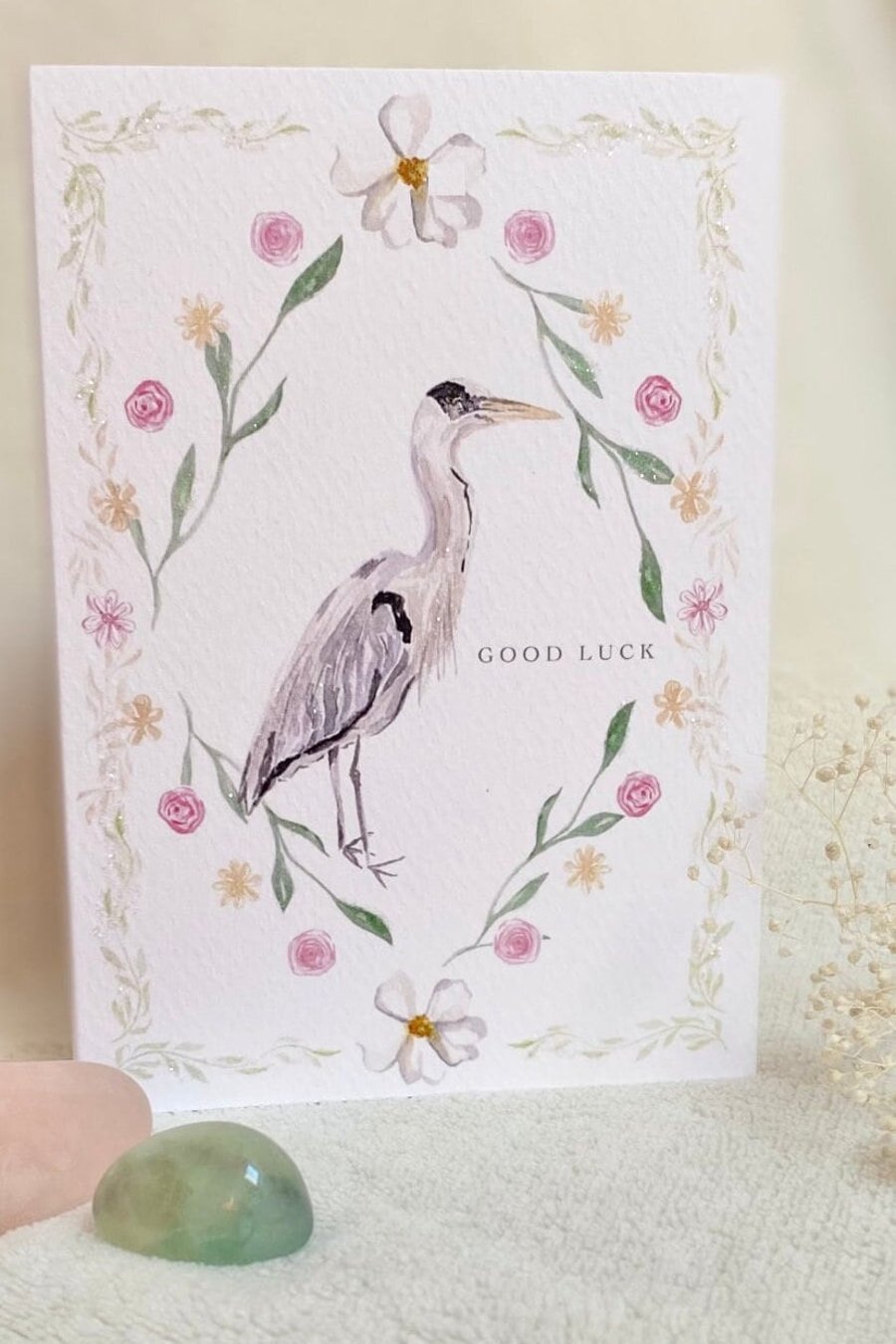 Regents Park Inspired Heron with opulent border Greeting Card for a variety of o