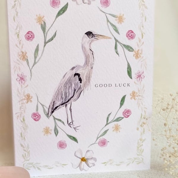 Regents Park Inspired Heron with opulent border Greeting Card for a variety of o