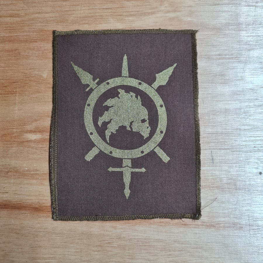 SWORDPUNK Sew-On Patch Bronze on Brown 