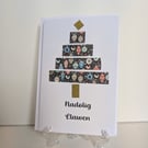 Nadolig Llawen Welsh Christmas card with a washi tape tree