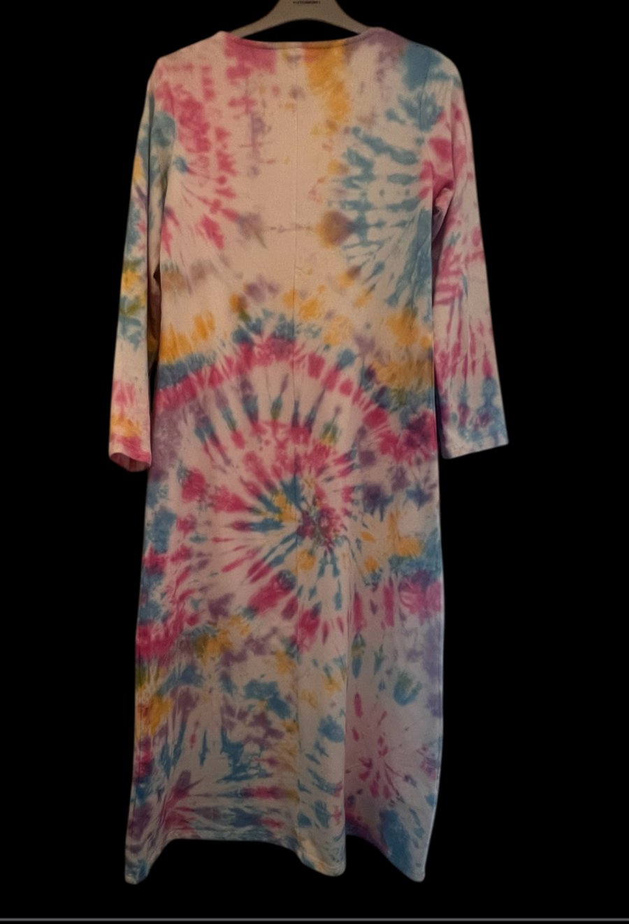 One-of-a-Kind Upcycled Hand Tie-Dyed Maxi Dress – Eco-Friendly Boho Chic